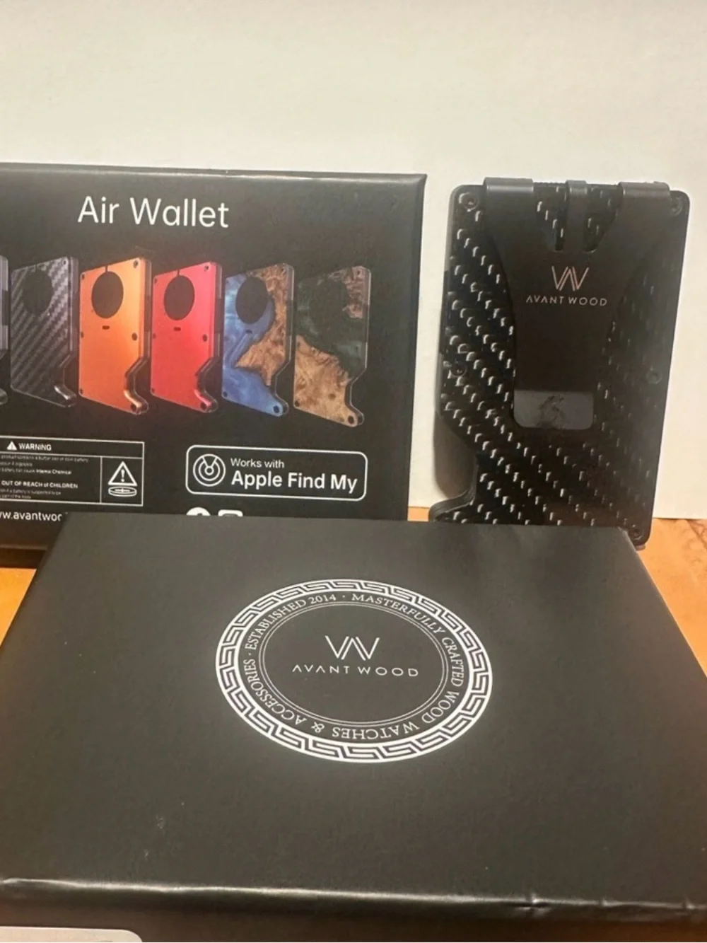 Air Wallet Pro Money Clip - Red and Natural Wood